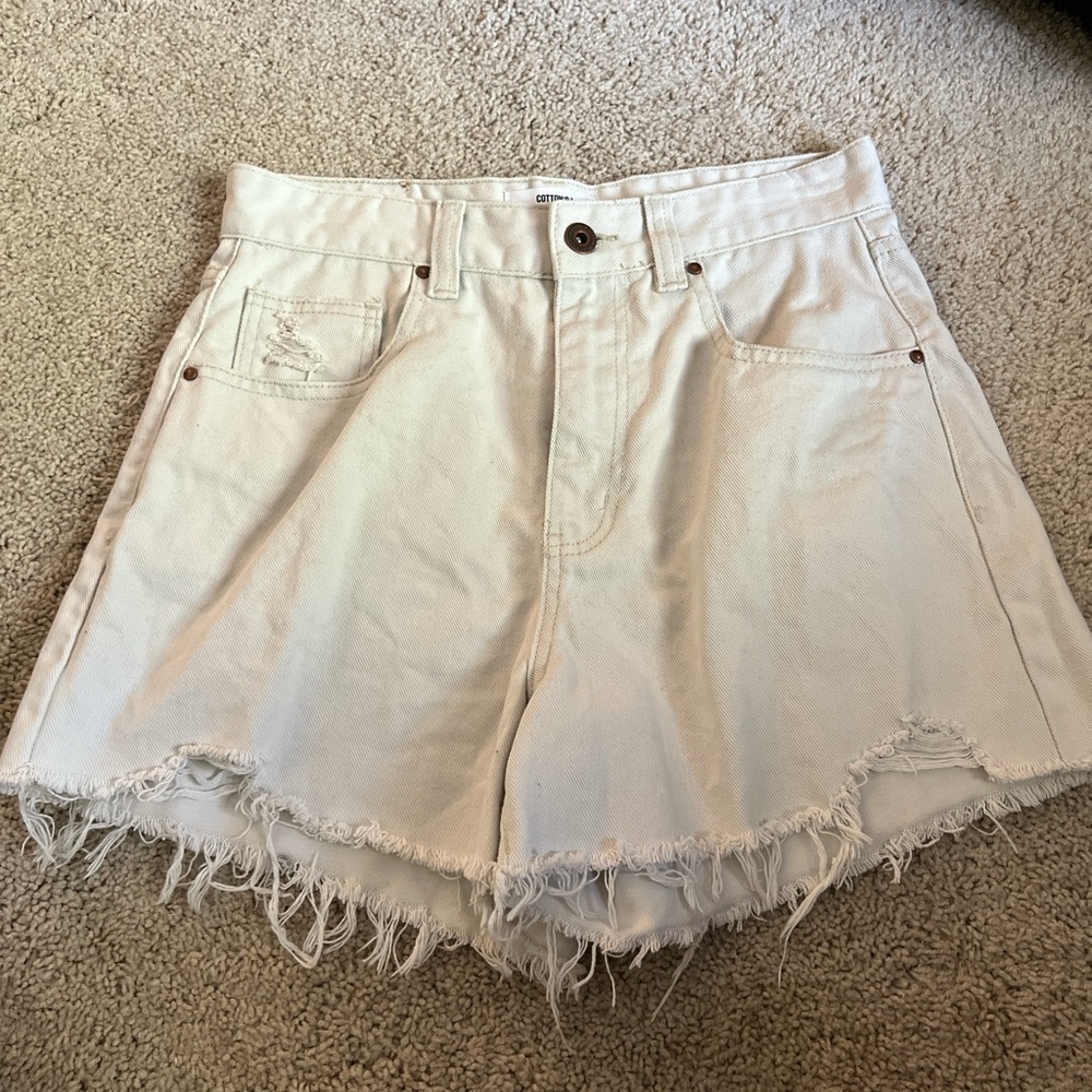 Cotton On white jean shorts